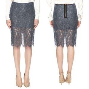 CHASER Gray High Waist Lace Pencil Skirt